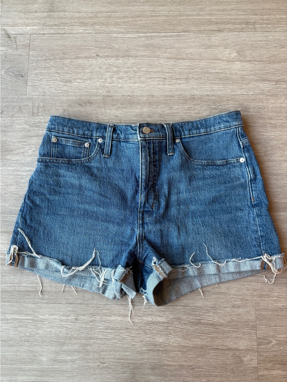 Madewell Dark Blue Denim Cutoff Shorts